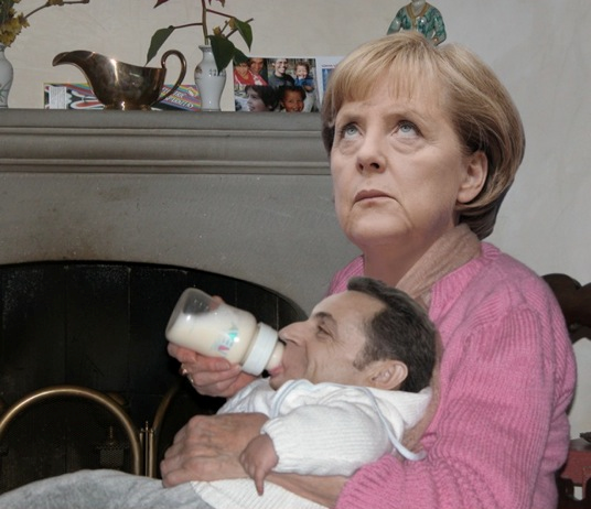 Angela Merkel en Nicolas Sarkozy redden samen de euro