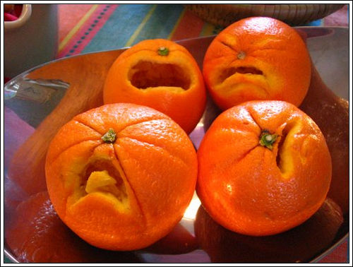 Orange faces