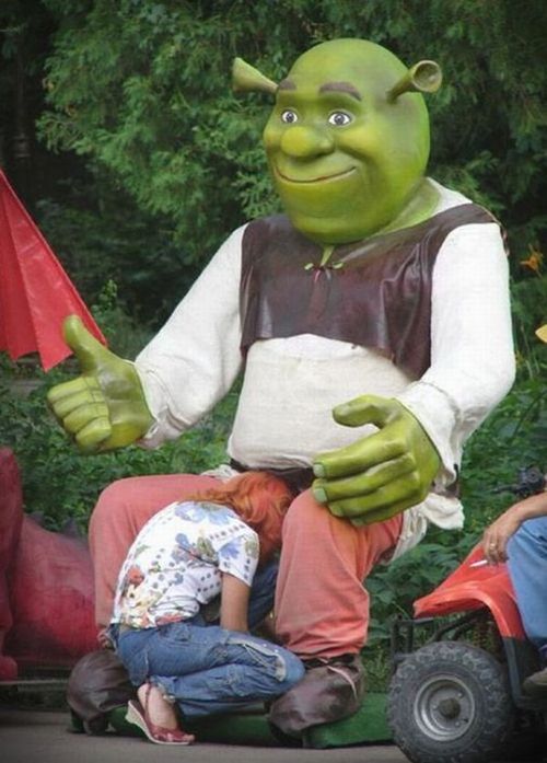 Shrek is happy